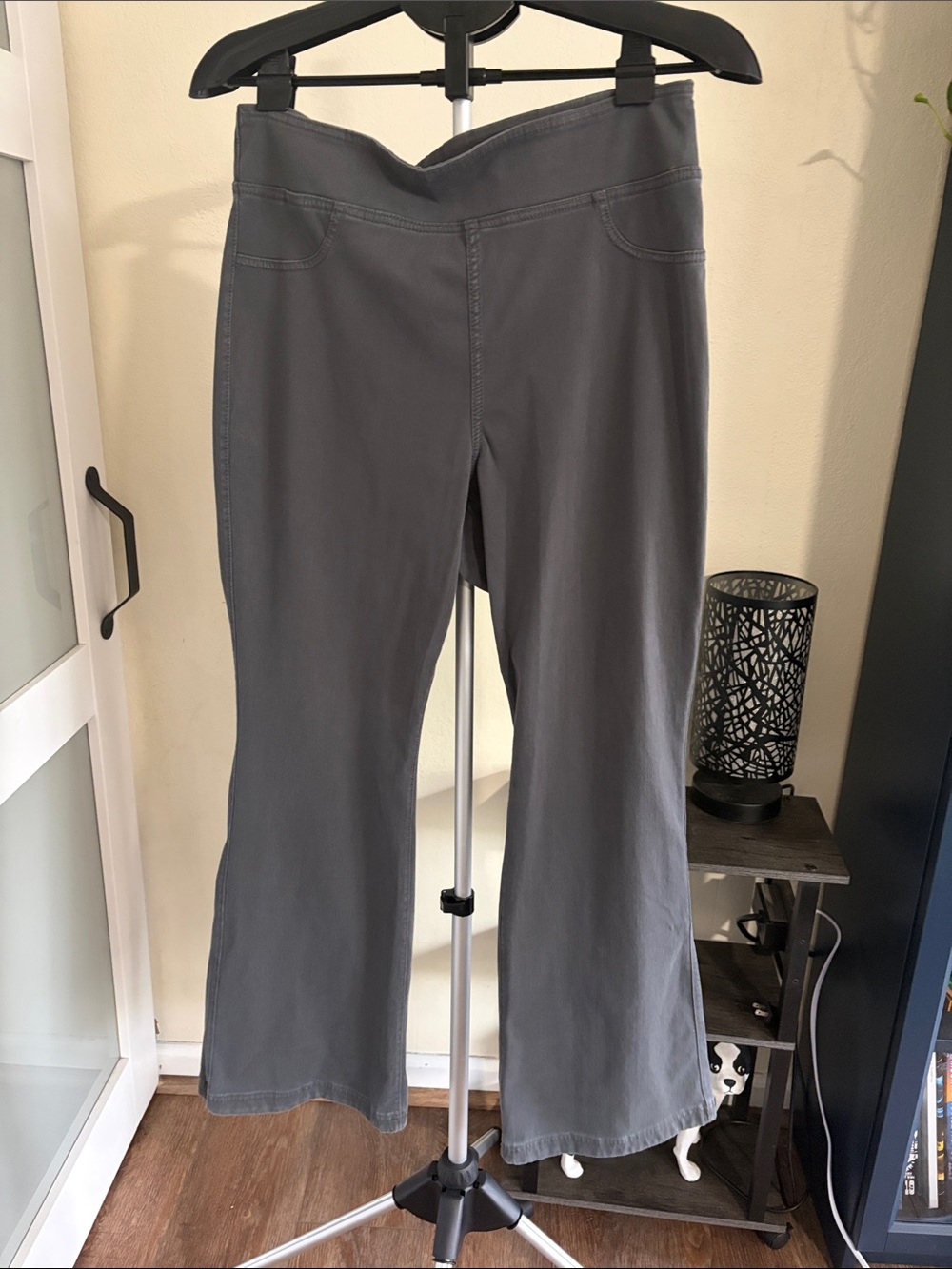 Gray stretch flared Pants